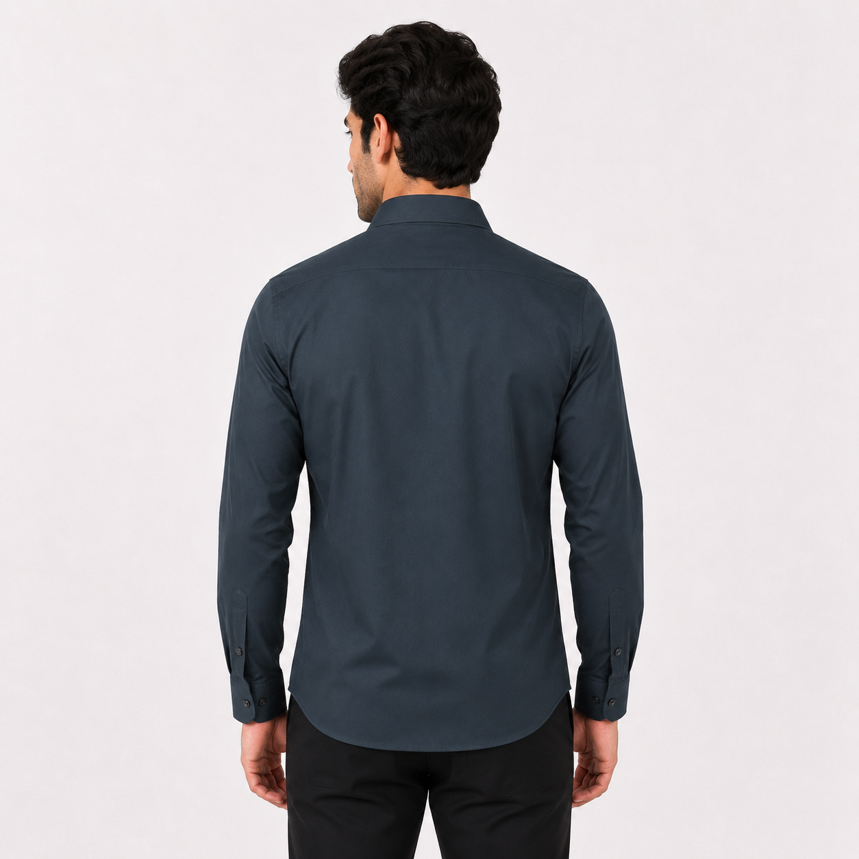 Men's Olive Green Embroidered Formal Shirt-3