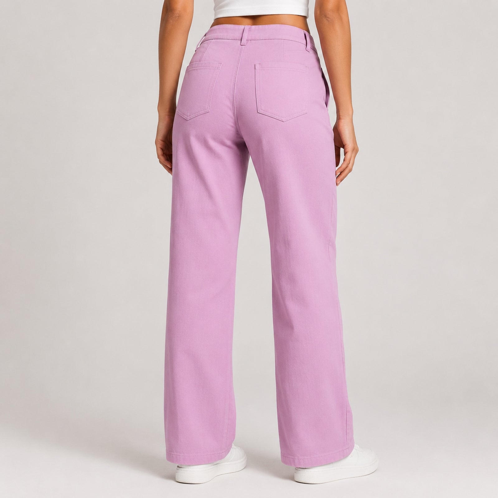 Women's Blush Elegance Straight Fit Trousers-4