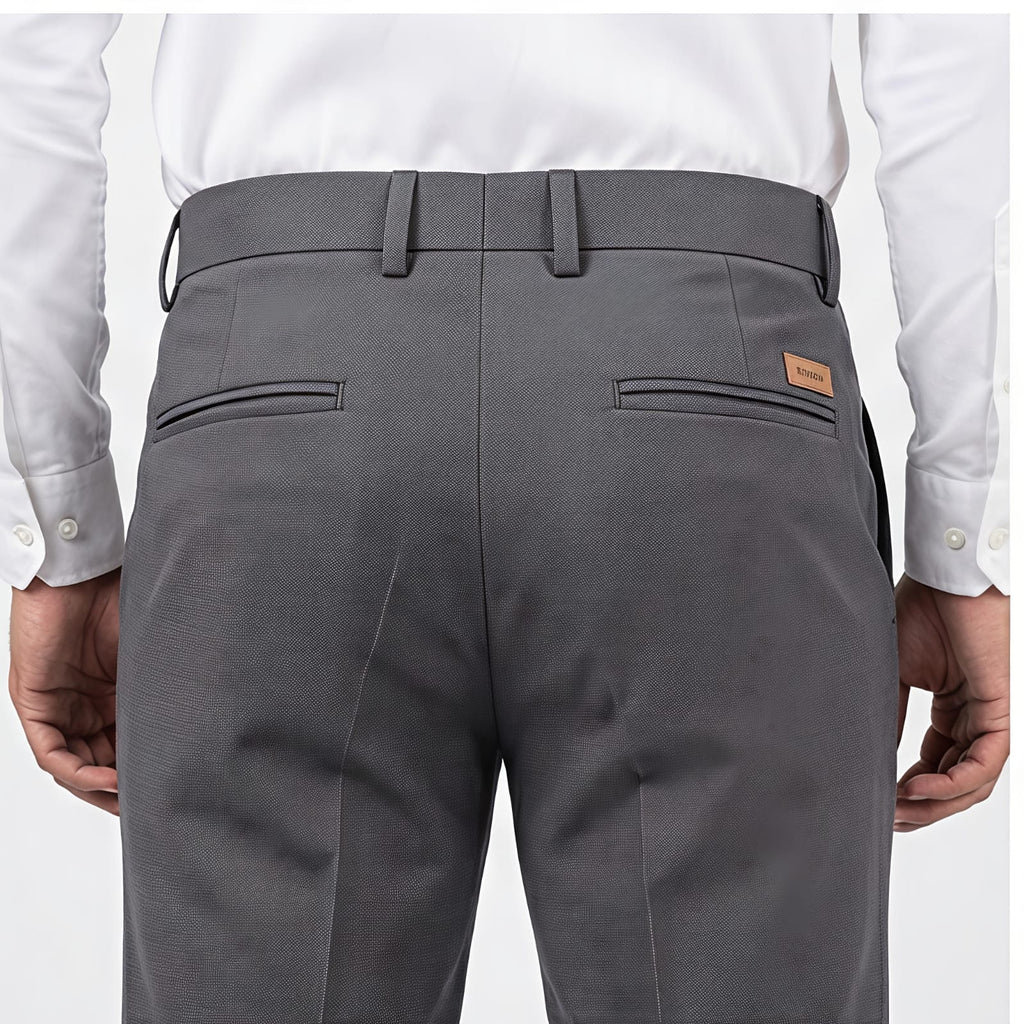 Men's Premium Dark Grey Formal Trousers-4