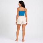 Women's Teal Spaghetti Strap Crop Cami Top | Soft Stretch Casual Essential-4