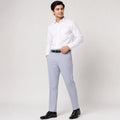 Men's Ice Blue Slim Fit Formal Trousers-4