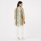 Ivory Stripe Abstract Printed Tunic Top-4