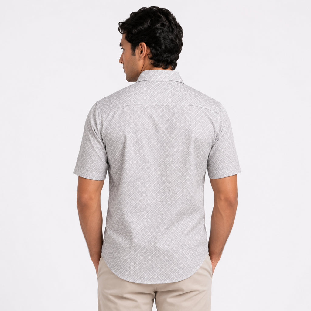 Men's Minimalist Pista Geometric Print Casual Shirt-4