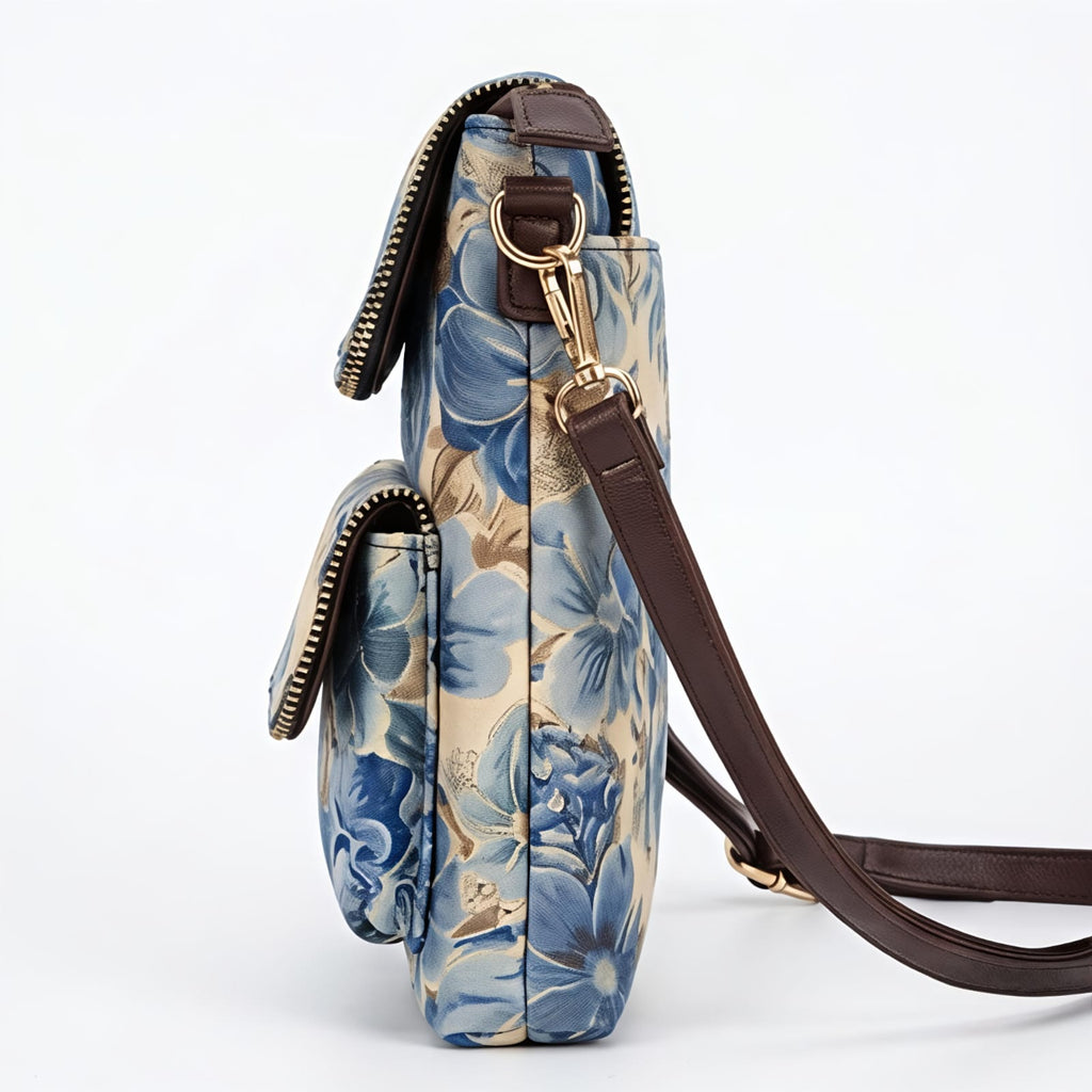 Women's Blue Floral Printed Sling Bag-3