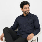 Men's Black Premium Abstract Printed Slim Fit Formal Shirt-2