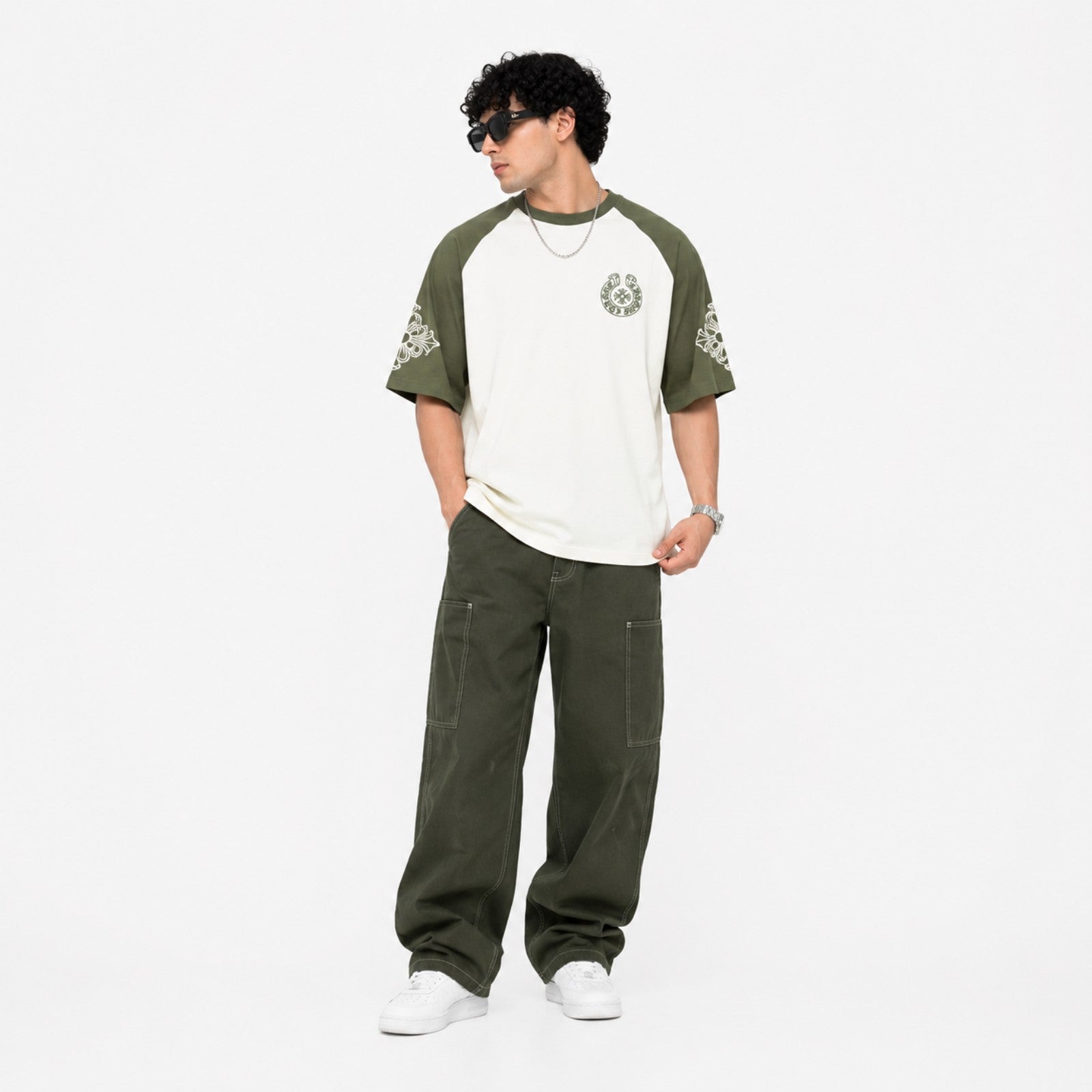 Men's Vintage Raglan Graphic Oversized T-Shirt-1