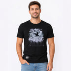 Men's Black Graphic Printed T-Shirt-1