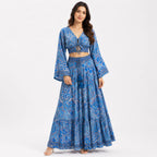 Women's Blue Paisley Print Co-Ord Set-1