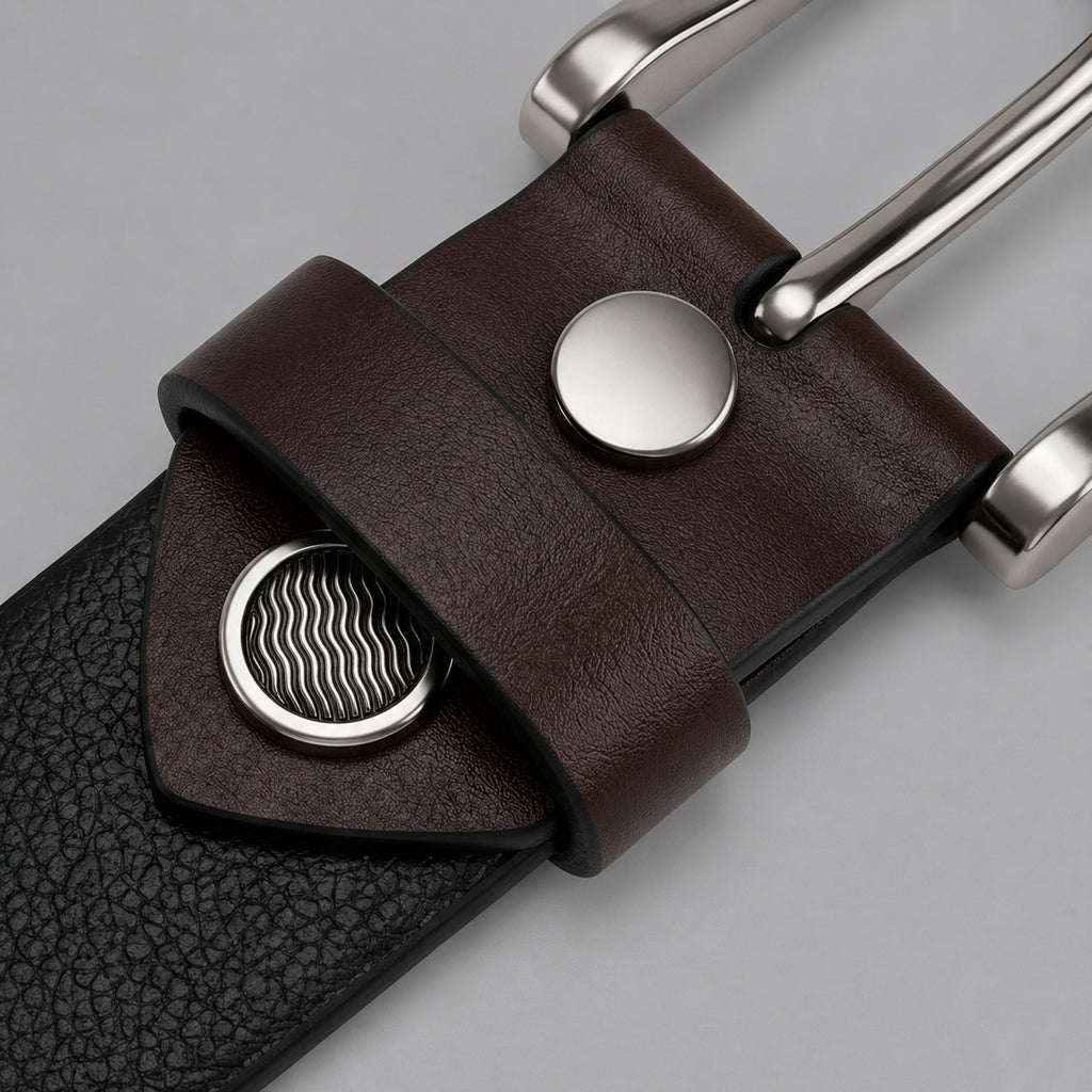 Women’s Elegant Skinny Black Genuine Leather Belt with Polished Gold-Tone Buckle-2