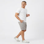 Men's Grey Printed Casual Cotton Shorts-2