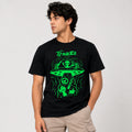 Men's Black Graphic Printed Crew Neck T-Shirt-2