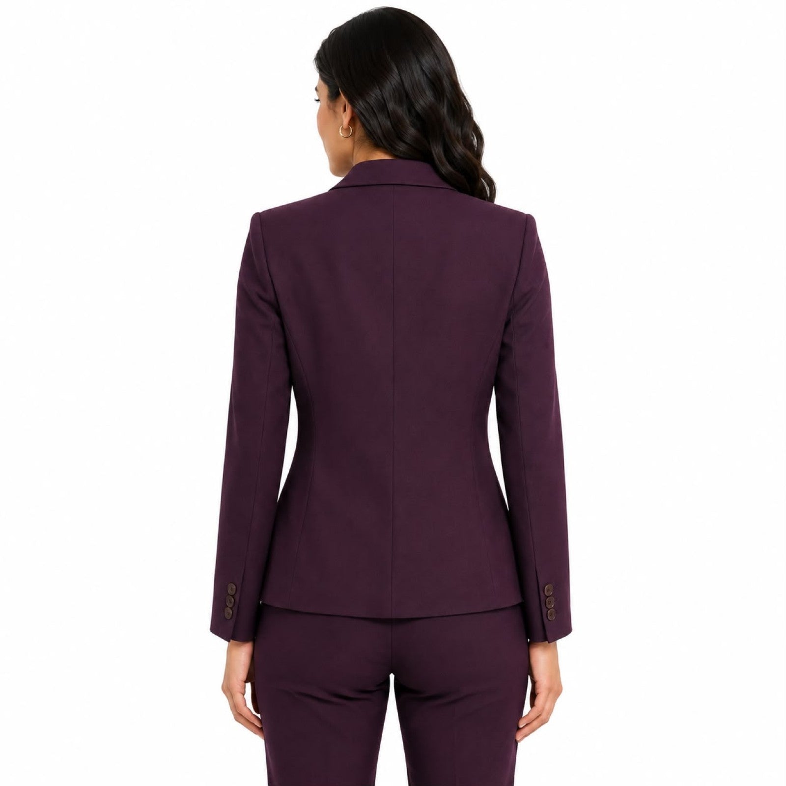 Women's Maroon Double-Button Formal Blazer-2