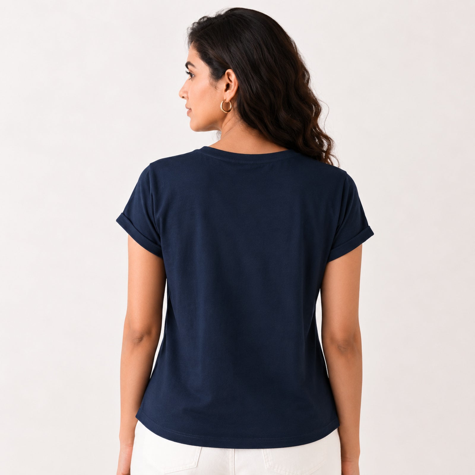 Women's Radiant Peacock Blue Graphic Tee with Neon Digital Rain Typography-3