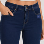 Women's Greenish Blue Flared Fit Denim Jeans-2