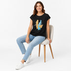 Women's Black Graphic Printed Casual T-Shirt | Live Your Potential Round Neck Tee-2