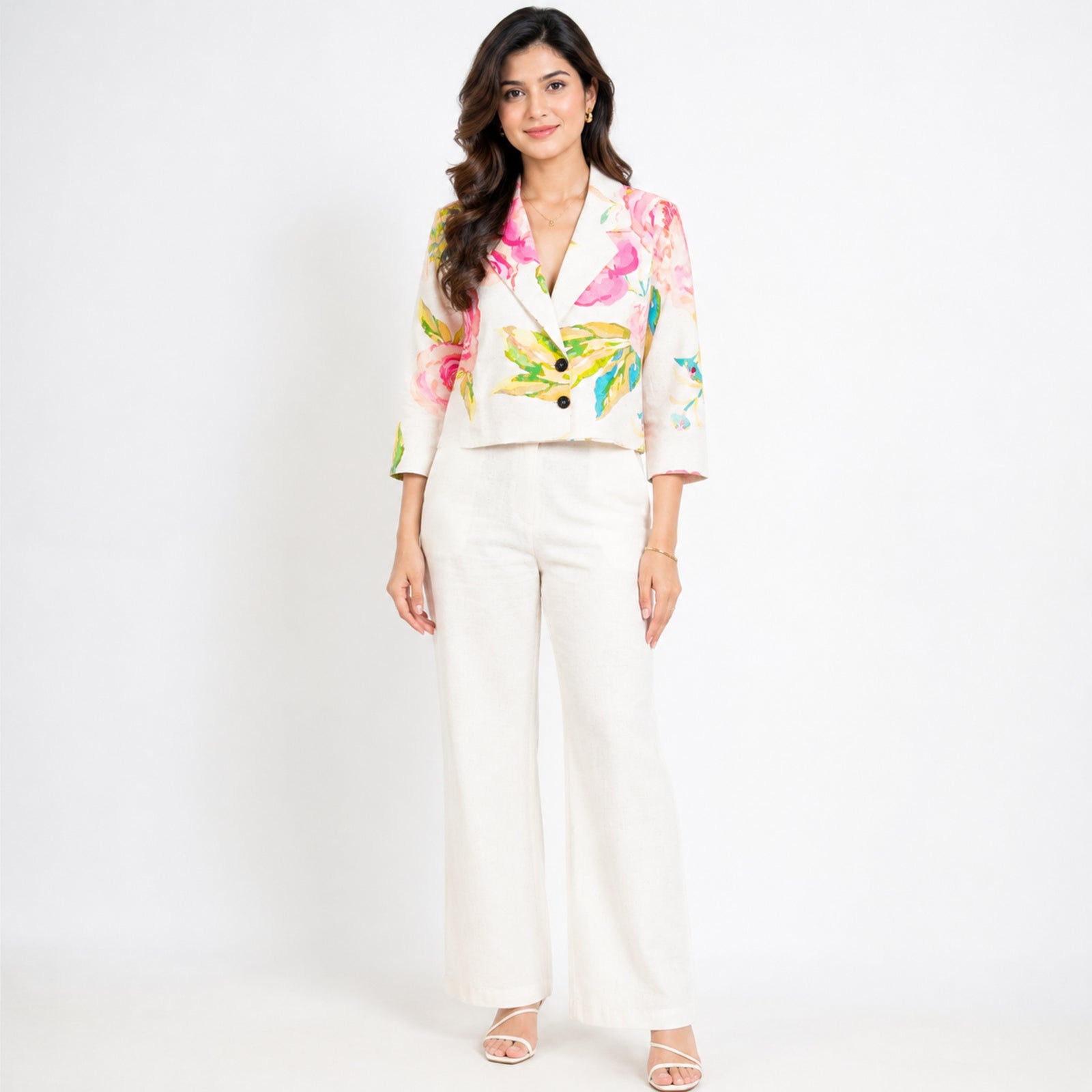Women's Floral Print Co-Ord Blazer & Palazzo Set-4