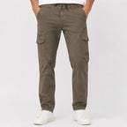 Men's Olive Green Slim Fit Cargo Pants-4