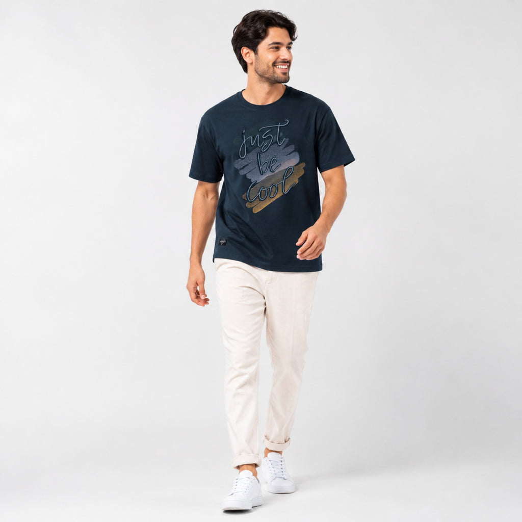 Men's “Just Be Cool” Graphic Printed T-Shirt-2