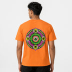 Men's Mustard Orange Solid Crew Neck T-Shirt-1