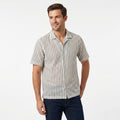 Men's Coastal Stripe Cuban Collar Shirt-4