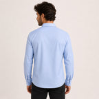 Men's Sky Blue Solid Formal Shirt-4