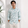 Men's Mint Sky Abstract Printed Casual Shirt-4