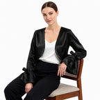 Black Elegance Cropped Shrug Top-3