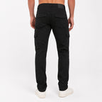Men's Black Slim Fit Cargo Jogger Pants-3