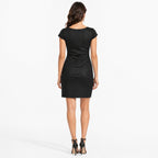 Women's Black Embellished Bodycon Mini Dress-4
