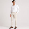 Men's Ivory Cream Regular Fit Formal Trousers-1
