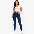 Women's Dark Blue High-Rise Skinny Fit Jeans | Premium Stretch Everyday Denim-1