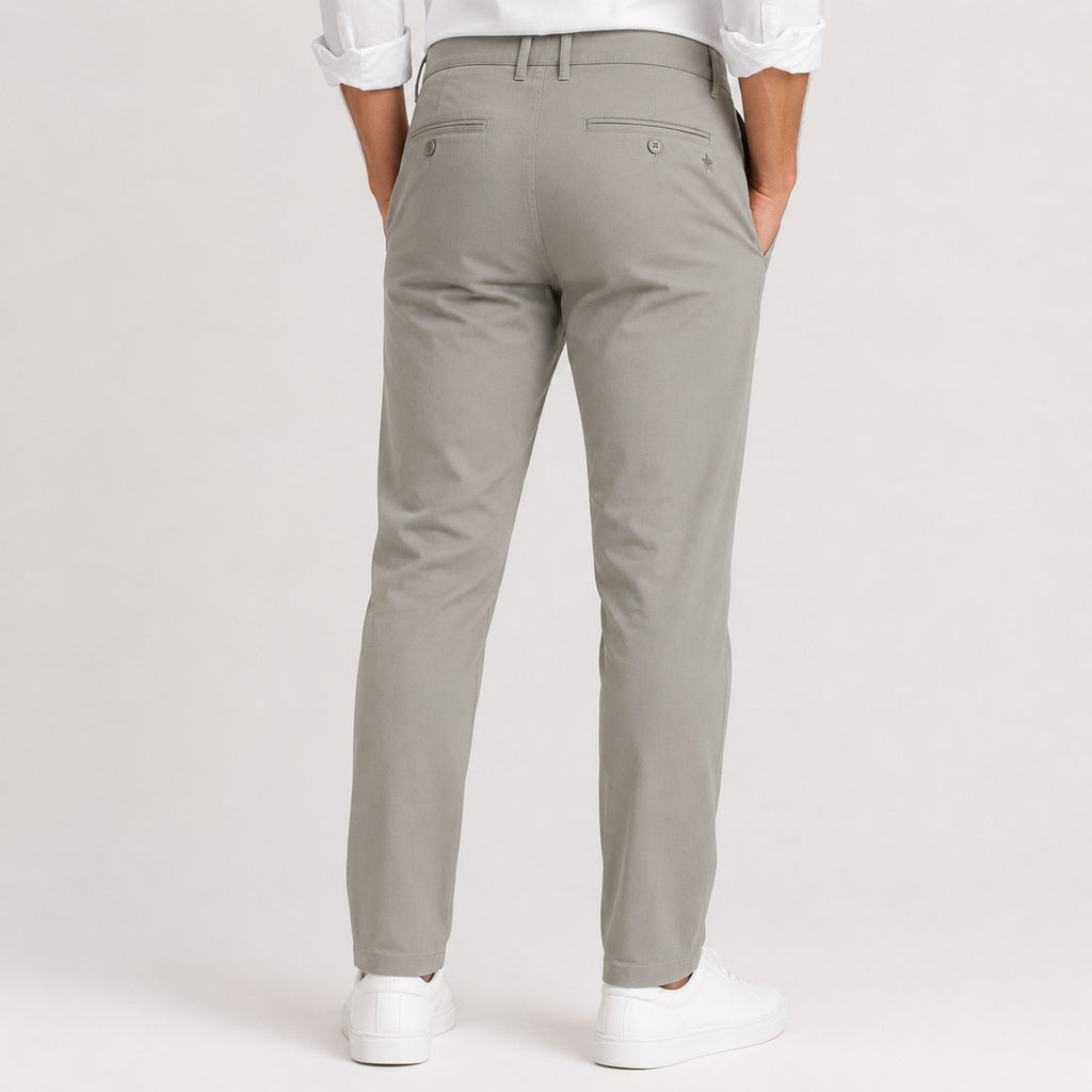 Men's Premium Light Grey Slim Fit Formal Trousers-4