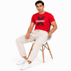 Men's Off White Elastic Waist Jogger Pants with Drawstring Detail-3