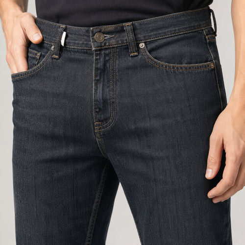 Men's Dark Blue Straight Fit Classic Denim Jeans-1