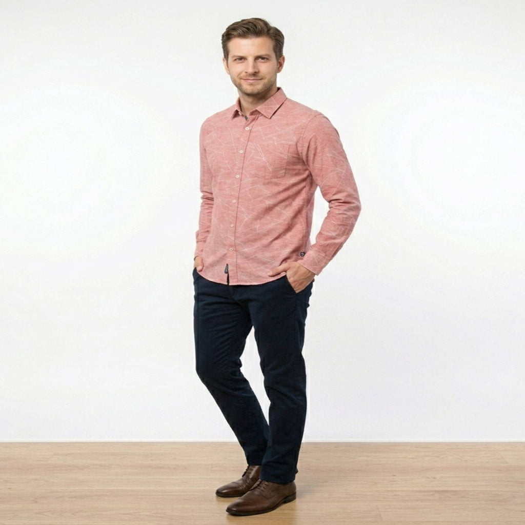 Rosé Grid Classic Slim Fit Shirt-1