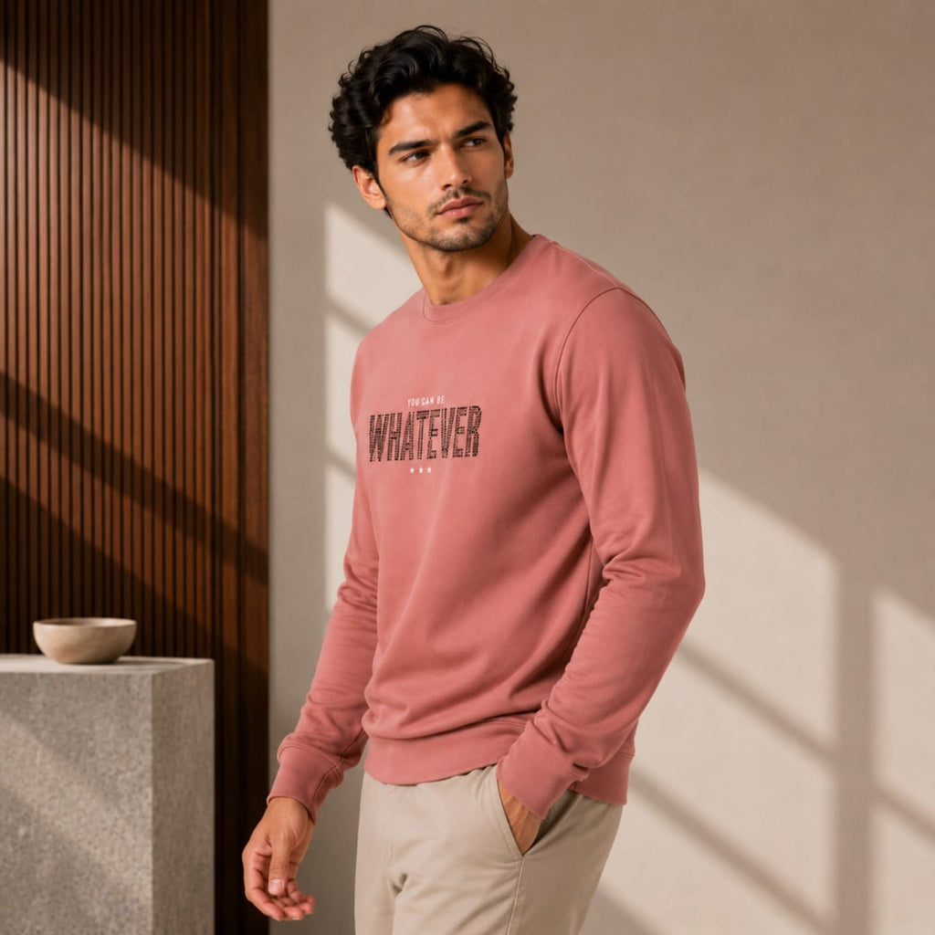 Men's Dusty Coral Statement Graphic Sweatshirt-2