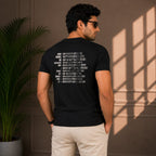 Men's Black Abstract Graphic Casual T-Shirt-3