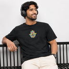 Men's Black Psychedelic Graphic Printed T-Shirt-3