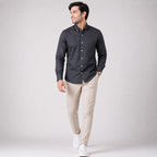 Men's Classic Grey Full-Sleeve Regular Fit Shirt-3