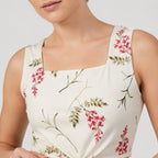 Women's White Floral Tie-Up Crop Top-3