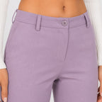 Women's Chic Light Pink Slim Fit Formal Ankle Pants-3