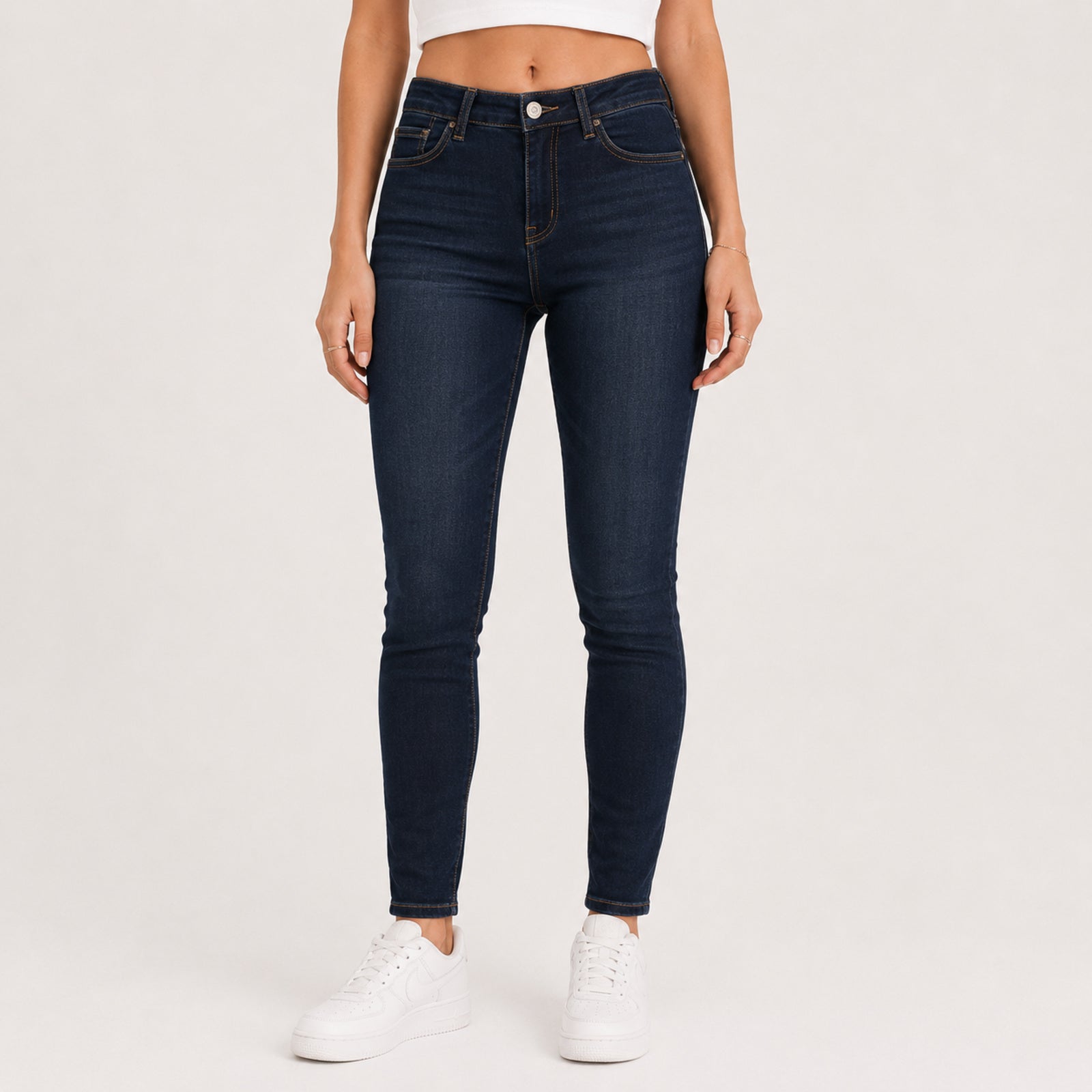 Women's Grey Skinny Fit Denim Jeans-2