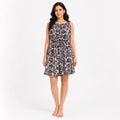 Women's Bohemian Chic White & Red Multi-Floral A-Line One-Piece Dress-1