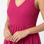 Women's Rose Pink Sleeveless Flared Maxi Dress-2