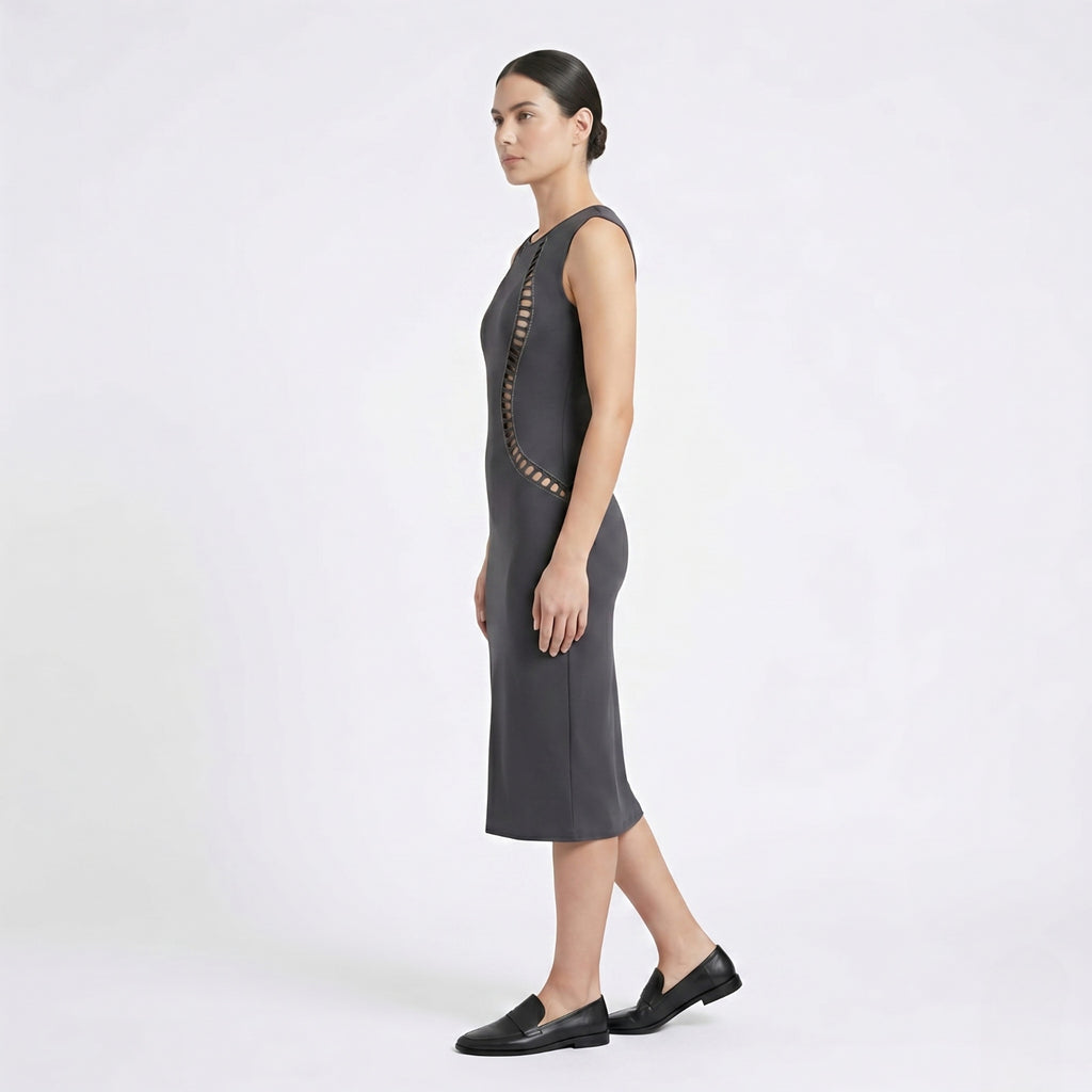 Midnight Sculpt Cut-Out Bodycon Midi Dress-3