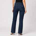Women's Navy Blue Straight Fit Denim Jeans-2