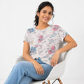 Women's White Travel Theme Printed T-Shirt-1