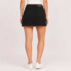 Women's Black Denim High-Waisted Mini Skirt-1