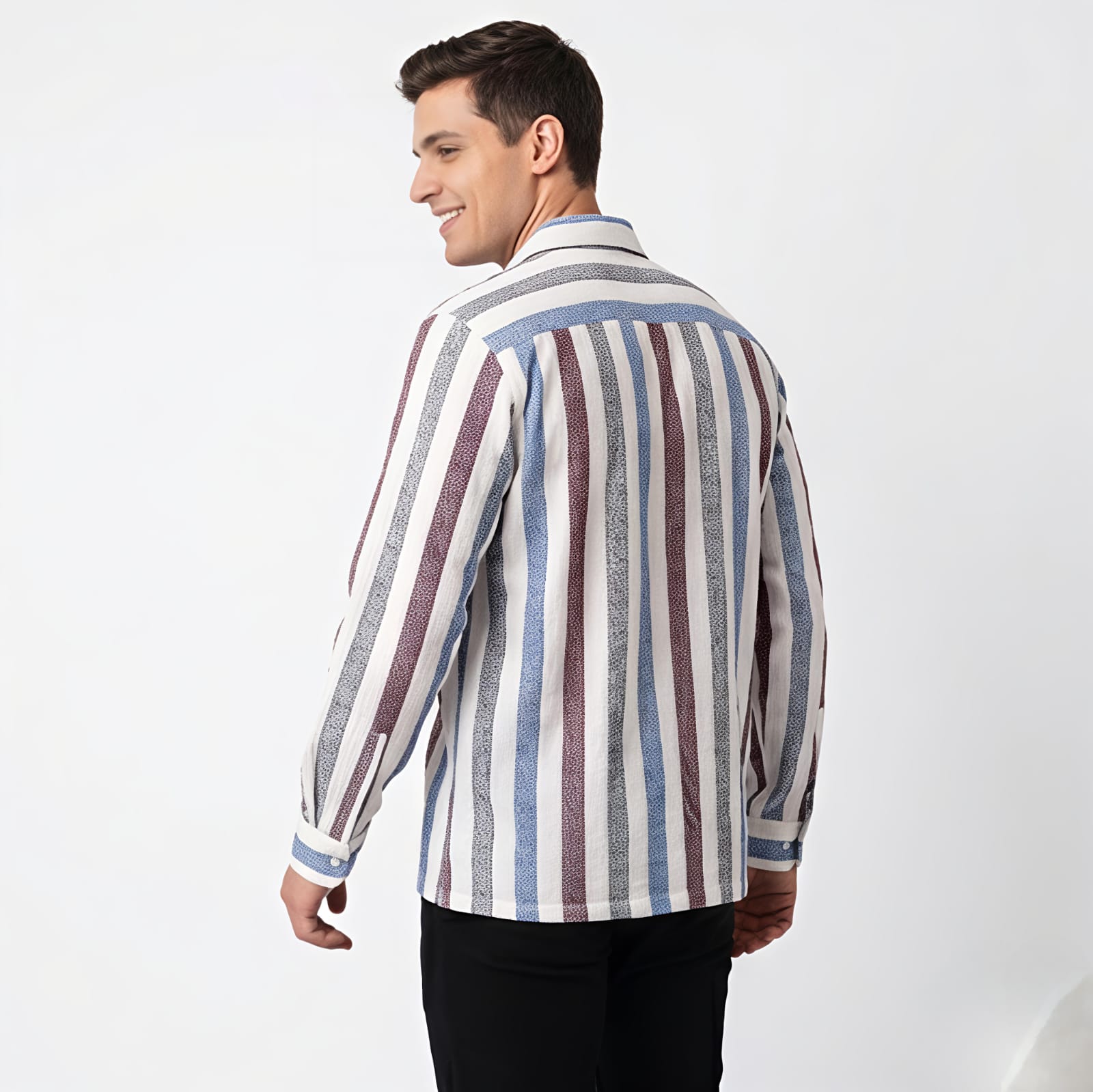 Men's Multi-Stripe Casual Full Sleeve Shirt-3