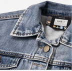 Women's Grey Washed Denim Casual Jacket-2